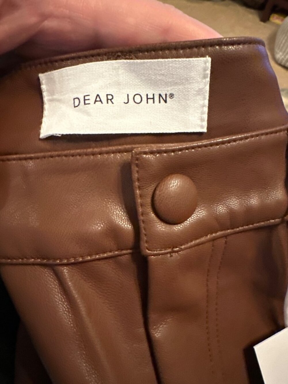 Dear John Womens High Rise Cropped Flare Vegan Leather Pants Size 27 - Picture 4 of 8